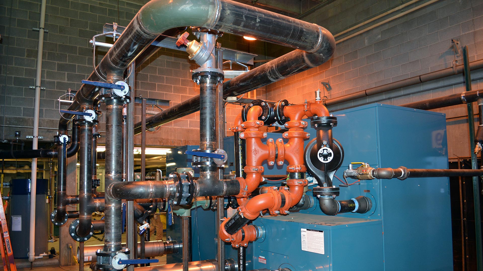 Hometown Plumbing and Heating Quad Cities Iowa Projects James Madison Middle School mechanical piping boiler