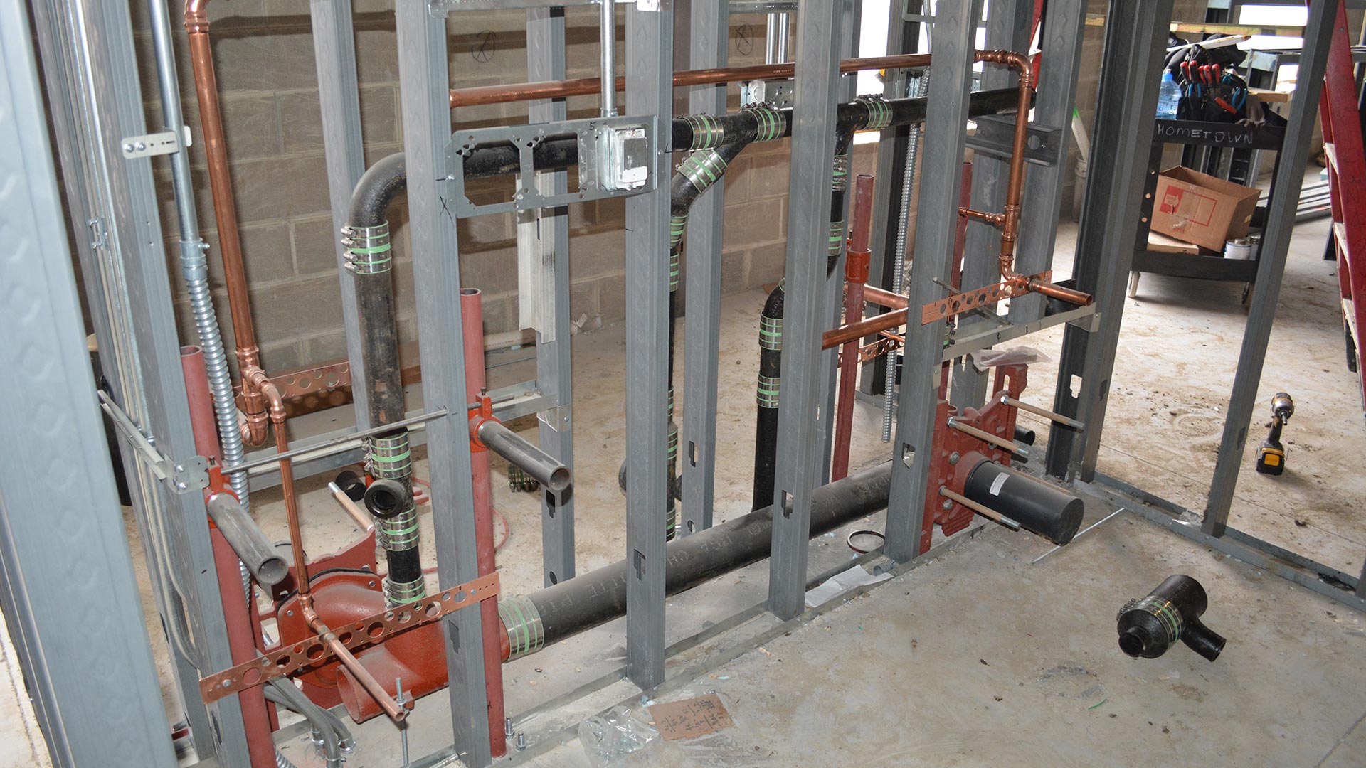 Hometown Plumbing and Heating Quad Cities Iowa Projects Jefferson Elementary School piping