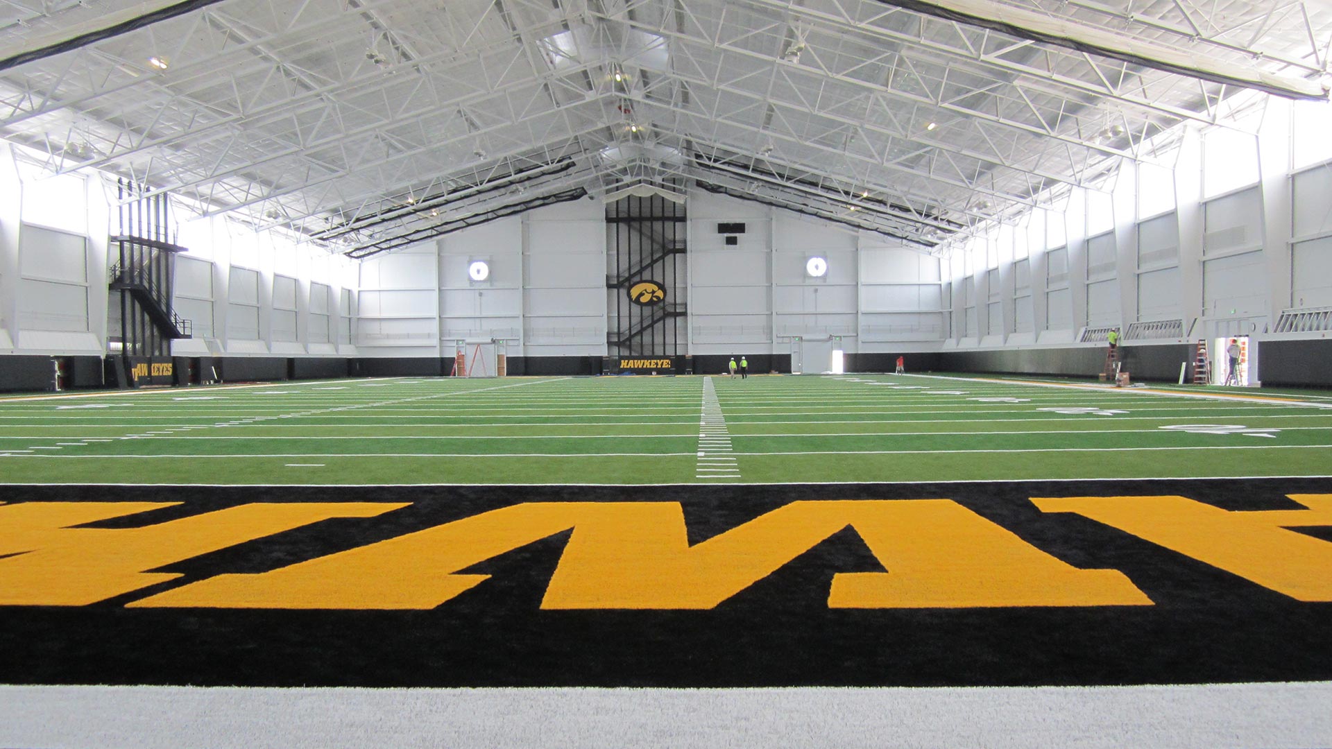 Hometown Plumbing and Heating Quad Cities Iowa Projects University of Iowa Football Indoor Practice Facility field endzone